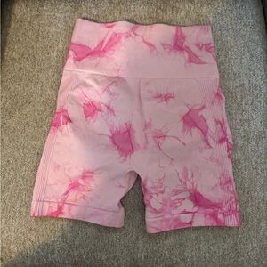 Pink Tie-Dye spandex shorts